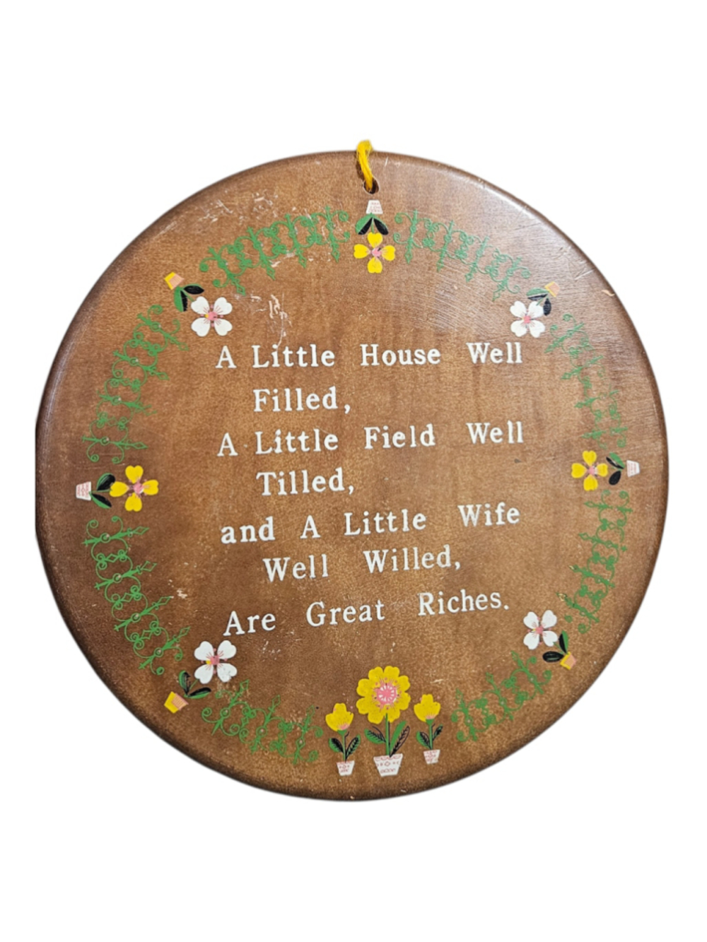 Douglas Shaw’s Wood Kitchen Plaque Benjamin Franklin Proverb Vtg Farmhouse Decor